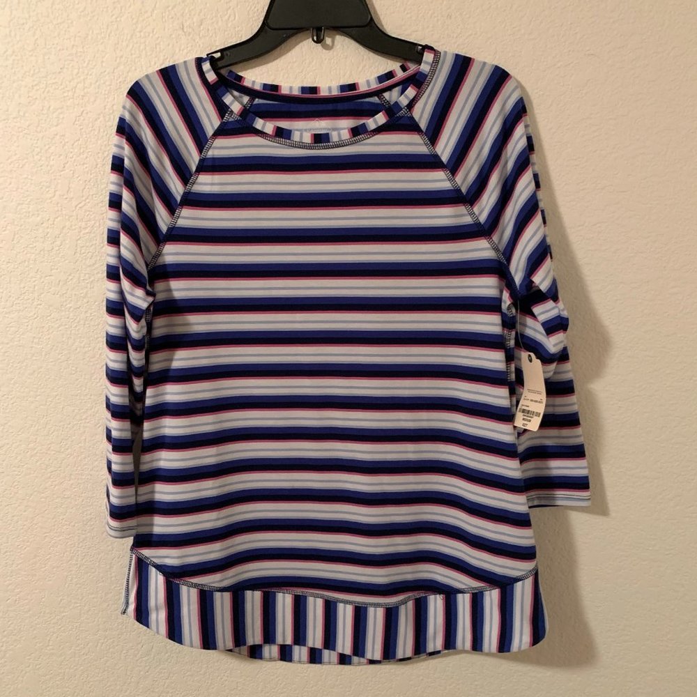 St Johns Bay striped 3/4 sleeve shirt NWT